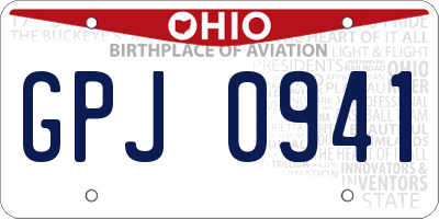 OH license plate GPJ0941