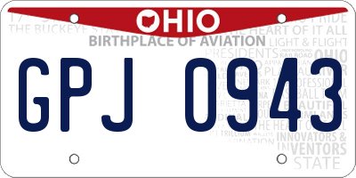 OH license plate GPJ0943