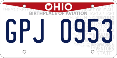 OH license plate GPJ0953