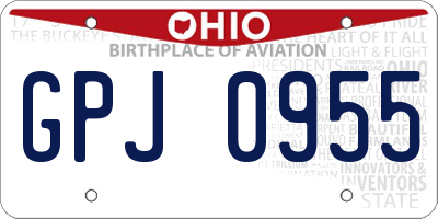 OH license plate GPJ0955