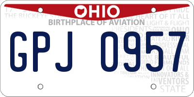 OH license plate GPJ0957