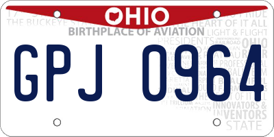 OH license plate GPJ0964