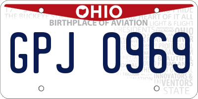 OH license plate GPJ0969