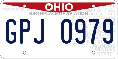 OH license plate GPJ0979