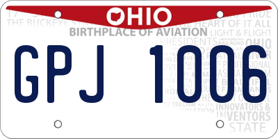 OH license plate GPJ1006