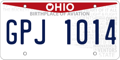 OH license plate GPJ1014