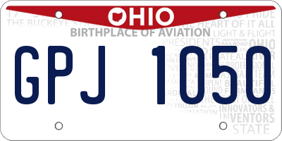 OH license plate GPJ1050