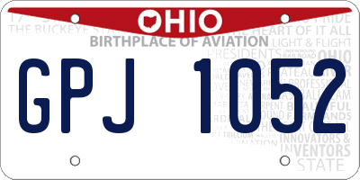 OH license plate GPJ1052