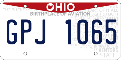 OH license plate GPJ1065
