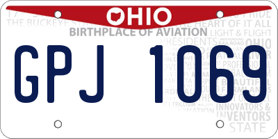 OH license plate GPJ1069