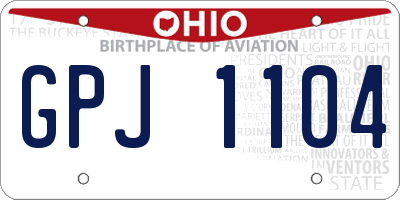 OH license plate GPJ1104