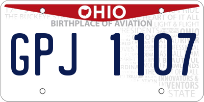 OH license plate GPJ1107