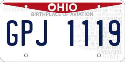 OH license plate GPJ1119