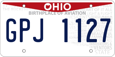 OH license plate GPJ1127