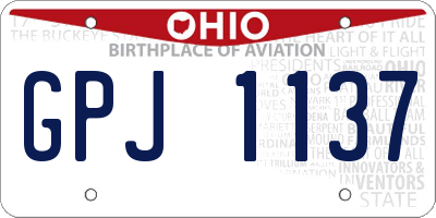 OH license plate GPJ1137