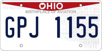 OH license plate GPJ1155
