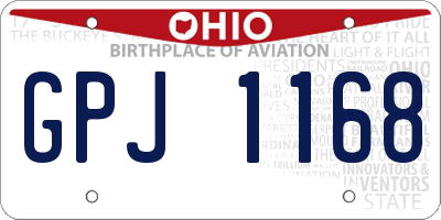 OH license plate GPJ1168