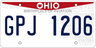 OH license plate GPJ1206