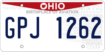 OH license plate GPJ1262