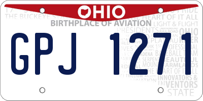 OH license plate GPJ1271