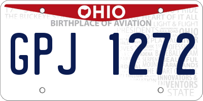OH license plate GPJ1272