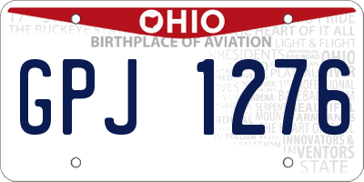 OH license plate GPJ1276