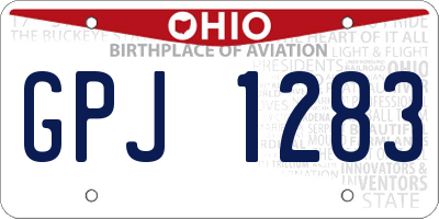 OH license plate GPJ1283