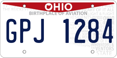 OH license plate GPJ1284