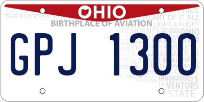 OH license plate GPJ1300