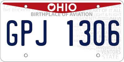 OH license plate GPJ1306