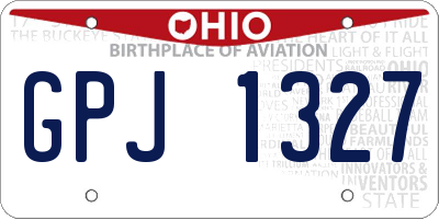 OH license plate GPJ1327