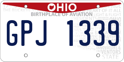 OH license plate GPJ1339