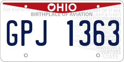 OH license plate GPJ1363