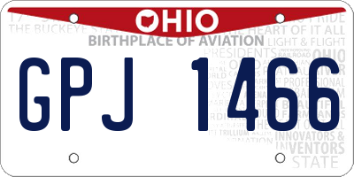 OH license plate GPJ1466