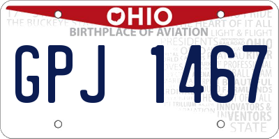 OH license plate GPJ1467