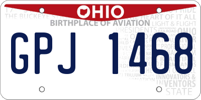 OH license plate GPJ1468