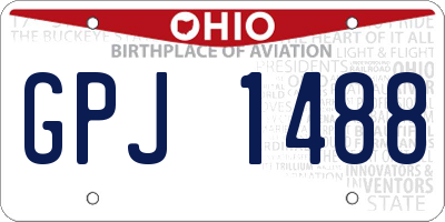 OH license plate GPJ1488