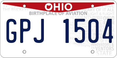 OH license plate GPJ1504