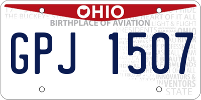 OH license plate GPJ1507