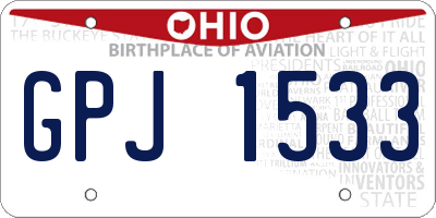 OH license plate GPJ1533