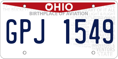 OH license plate GPJ1549