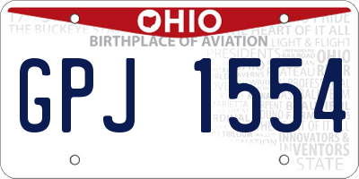 OH license plate GPJ1554