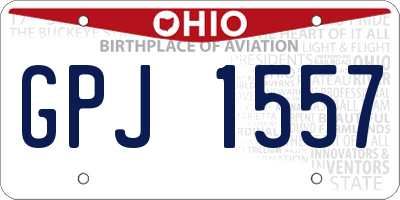 OH license plate GPJ1557