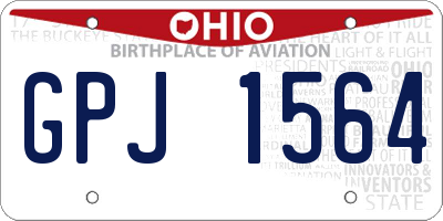 OH license plate GPJ1564