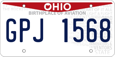 OH license plate GPJ1568