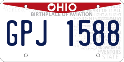 OH license plate GPJ1588