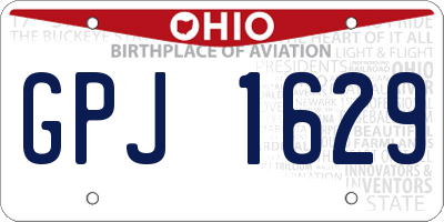 OH license plate GPJ1629