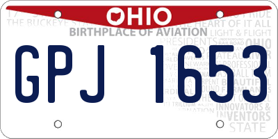 OH license plate GPJ1653