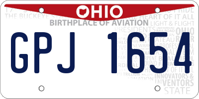 OH license plate GPJ1654