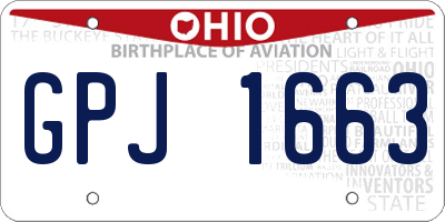 OH license plate GPJ1663